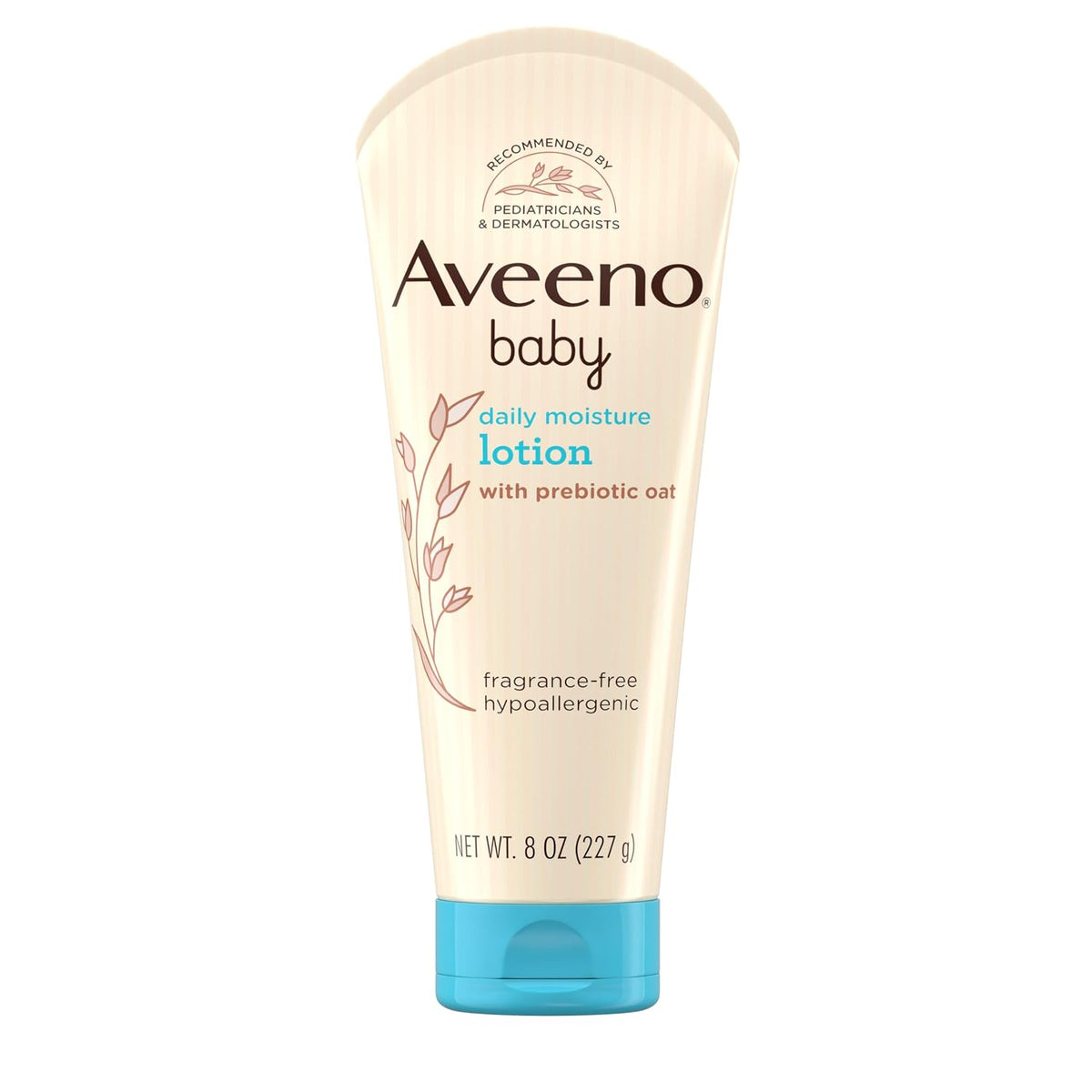 Aveeno Baby Daily Moisture Lotion (227g) | 24 Hour Moisturization | Suitable for newborns | Oat flour & glycerin | Fragrance-free, paraben-free, Hypoallergenic | Nourishes, soothes & protects baby's sensitive skin